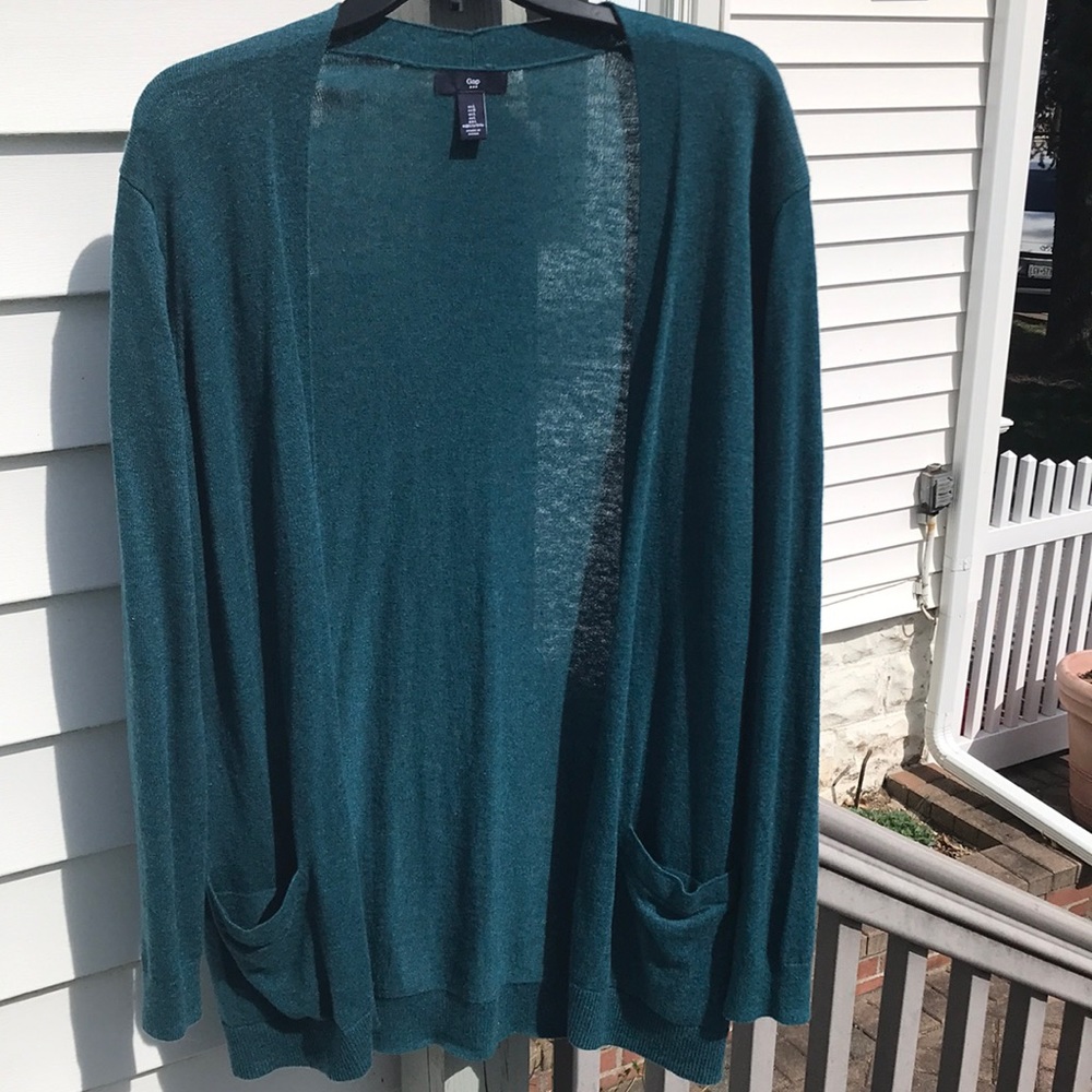 GAP Blueish Green Long Cardigan L